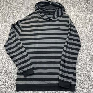 Krew Hoodie Men Extra Large Black Striped Pullover‎ Long Sleeve Pocket XL
